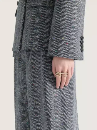 Anillos dobles de eslabones de cadena en metal