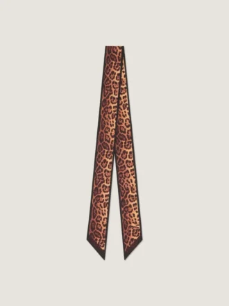Bandeau de seda con estampado de leopardo