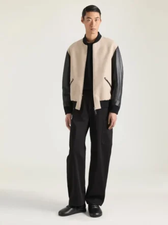 Blouson de mezcla de materiales con bordado Givenchy Paris