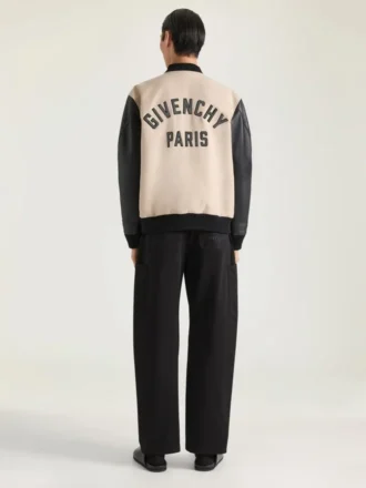 Blouson de mezcla de materiales con bordado Givenchy Paris