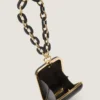 Bolso de mano de noche en piel napa con cadena