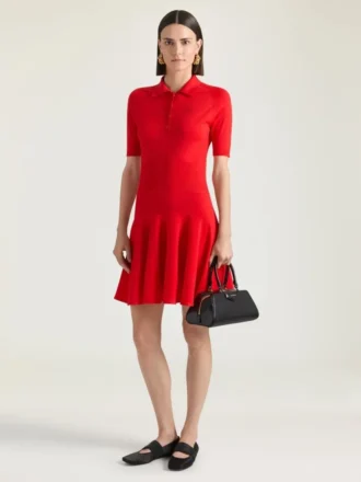 Mini vestido polo de punto con efecto segunda piel