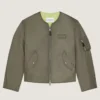 Bomber con costuras de alta costura en nailon con parche de Givenchy Paris