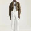 Bomber con cuello chal con cremallera de nailon