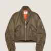 Bomber con cuello chal con cremallera de nailon