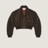 Bomber con cuello chal con cremallera de nailon