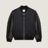Bomber de cuero y satén con bordado de Givenchy Paris Bomber de cuero y satén con bordado de Givenchy Paris