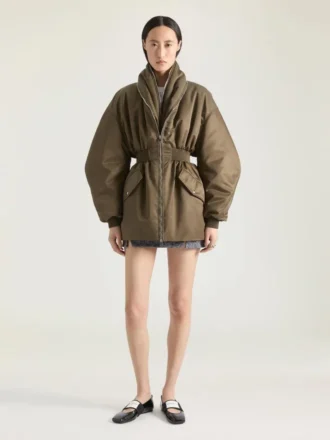 Bomber Hourglass con cuello chal con cremallera en nailon