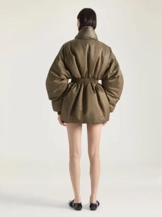 Bomber Hourglass con cuello chal con cremallera en nailon