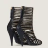 Botines Cage de piel con tachuelas Botines Cage de piel con tachuelas