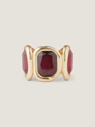 Brazalete escultural de cristal en metal y cristales
