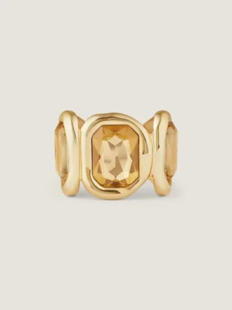 Brazalete escultural de cristal en metal y cristales