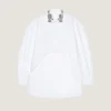 Camisa asimétrica de popelín con lentejuelas Camisa asimétrica de popelín con lentejuelas