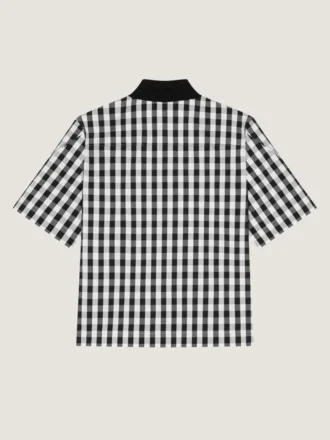 Camisa de algodón a cuadros vichy con costuras de alta costura