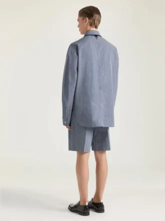 Bermudas de algodón a cuadros con doble pliegue