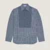 Camisa de esmoquin de algodón con costuras de alta costura