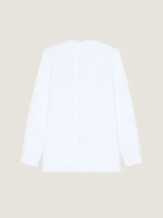 Camisa de esmoquin sin cuello en popelín