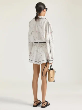 Pantalones cortos de seda con estampado floral
