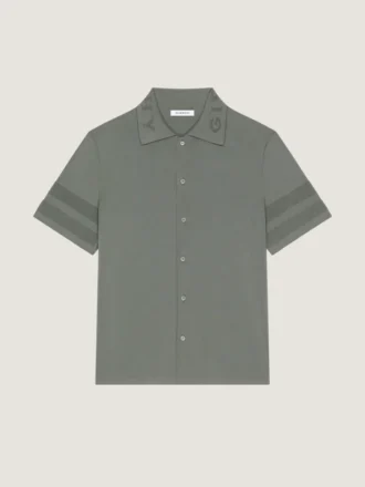 Camisa de punto de algodón con detalles de malla