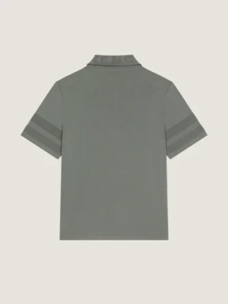 Camisa de punto de algodón con detalles de malla