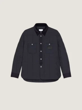 Camisa oversize acolchada con costuras de alta costura y parche de Givenchy Paris