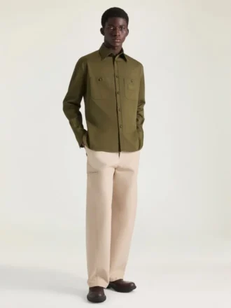 Camisa oversize con costuras de alta costura en algodón y parche de Givenchy Paris