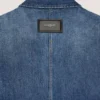 Camisa oversize con costuras de alta costura en denim azul oscuro