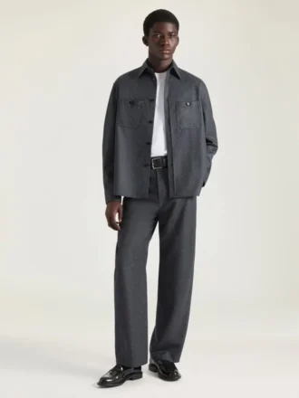 Camisa oversize con costuras de alta costura en franela