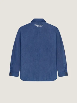Camisa oversize de denim con costuras de alta costura y sello Givenchy