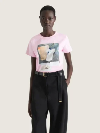 Camiseta de algodón con estampado de archivo