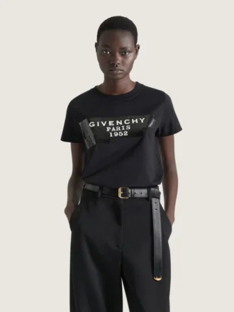 Camiseta de algodón con estampado de cinta Givenchy