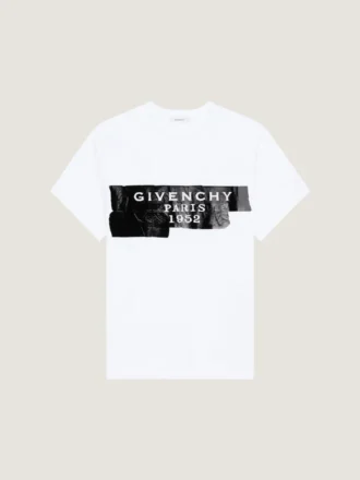 Camiseta de algodón con estampado de cinta Givenchy