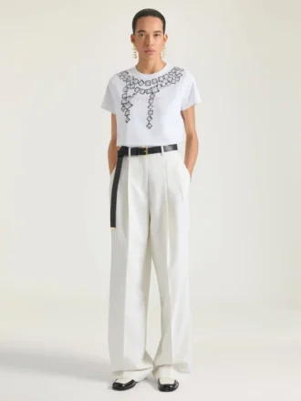 Camiseta de algodón con estampado de cristales deconstruidos