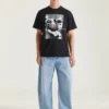 Camiseta de algodón con estampado surrealista Camiseta de algodón con estampado surrealista
