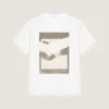 Camiseta de algodón y organza con estampado surrealista