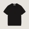 Camiseta de punto de algodón con detalles de grosgrain