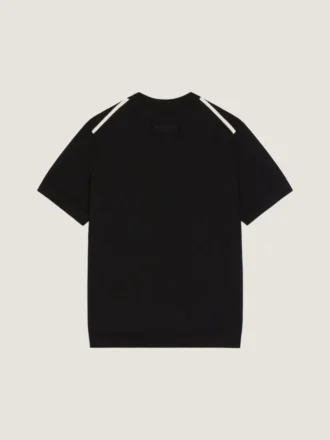 Camiseta de punto de algodón con detalles de grosgrain