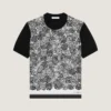 Camiseta de punto de algodón con estampado floral Camiseta de punto de algodón con estampado floral