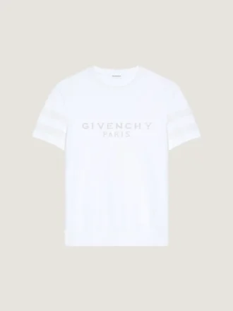 Camiseta de punto de algodón con jacquard Givenchy Paris