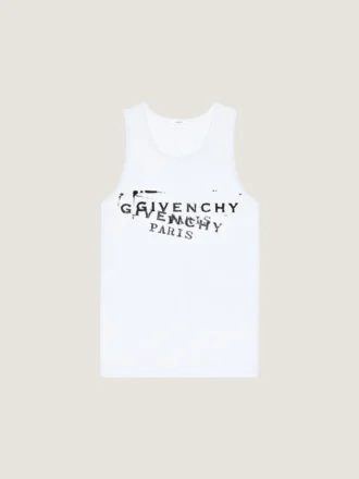Camiseta sin mangas de algodón con estampado del sello de Givenchy