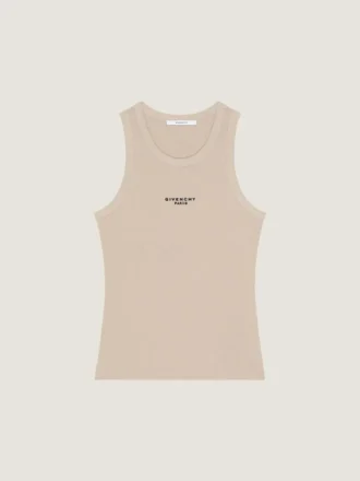 Camiseta sin mangas de corte ajustado de algodón con estampado Givenchy Paris