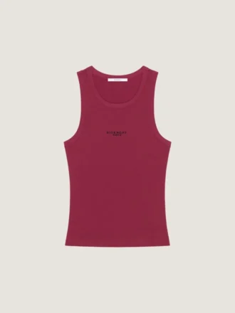 Camiseta sin mangas de corte ajustado de algodón con estampado Givenchy Paris