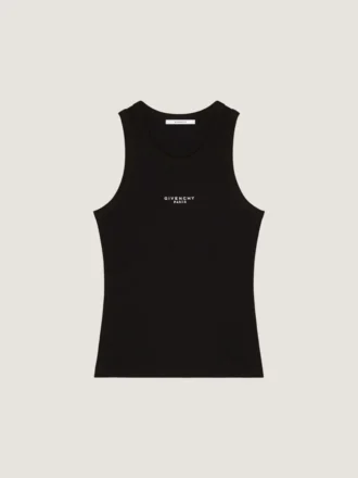 Camiseta sin mangas de corte ajustado de algodón con estampado Givenchy Paris