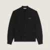 Cardigan con costuras de alta costura en felpa bordada con «Givenchy Paris»