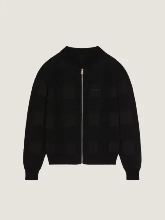 Cardigan con cremallera de algodón bordado con el logotipo de Givenchy Paris