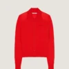 Cardigan tipo polo en punto con efecto segunda piel Cardigan tipo polo en punto con efecto segunda piel