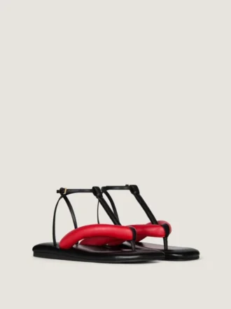 Chanclas bicolor Boudoir en piel napa
