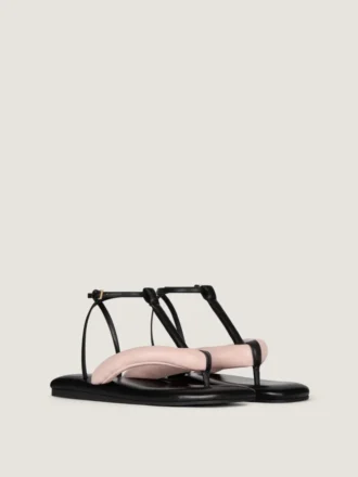 Chanclas bicolor Boudoir en piel napa