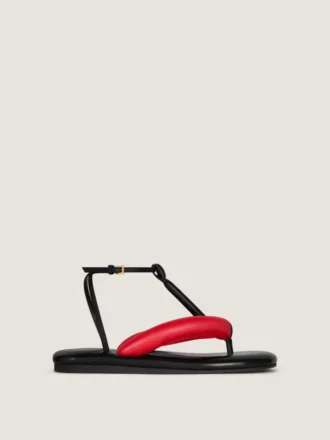 Chanclas bicolor Boudoir en piel napa