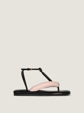 Chanclas bicolor Boudoir en piel napa